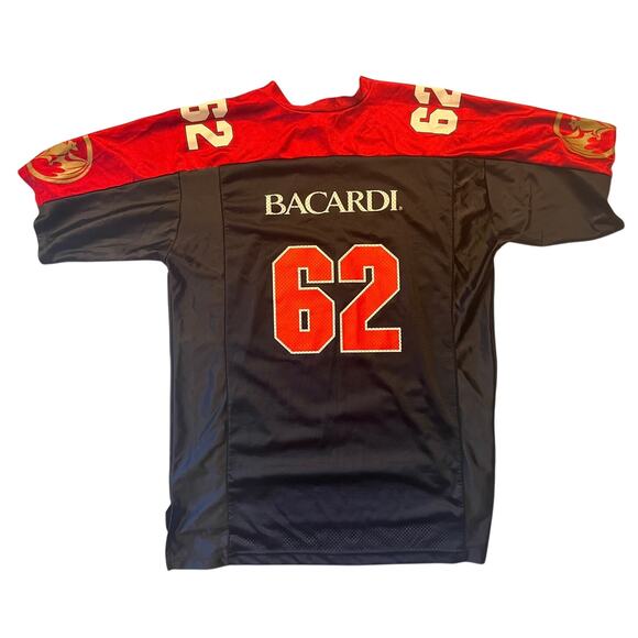 Bacardi Jersey Mens L Red Black #62 Rum Party Tailgate Casual Travel Vacation - Picture 1 of 13